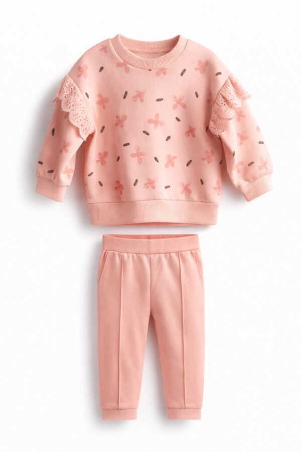 Ροζ σετ με δαντέλα