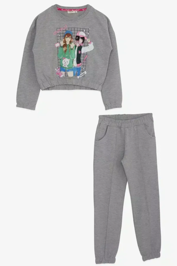 Σετ φόρμας για κορίτσι με τύπωμα κορίτσια (8-12 ετών) 17712-22