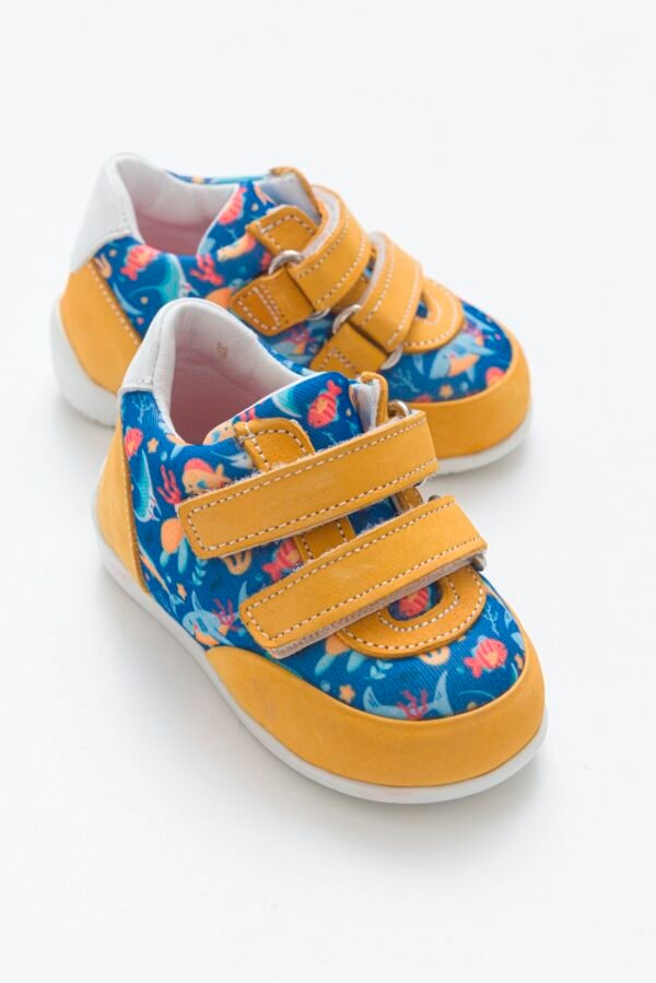Minipicco Boys Yellow Leather Orthopedic Support First Step Παπούτσια 22Y1A9348_176