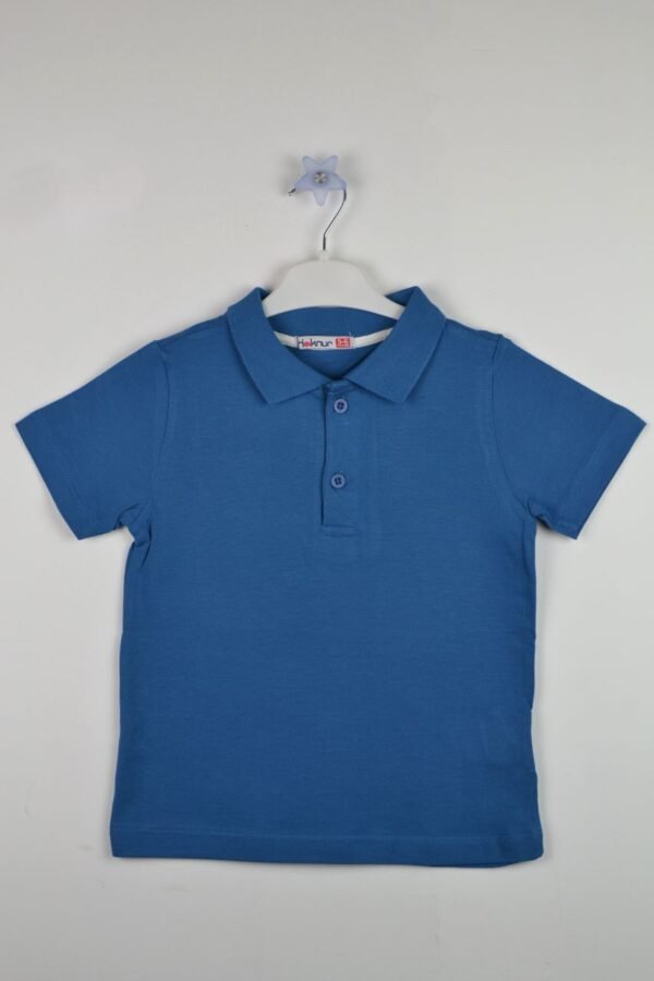 Πικέ μπλε Polo μπλούζα για αγόρι (5-9 ετών) 10853-16